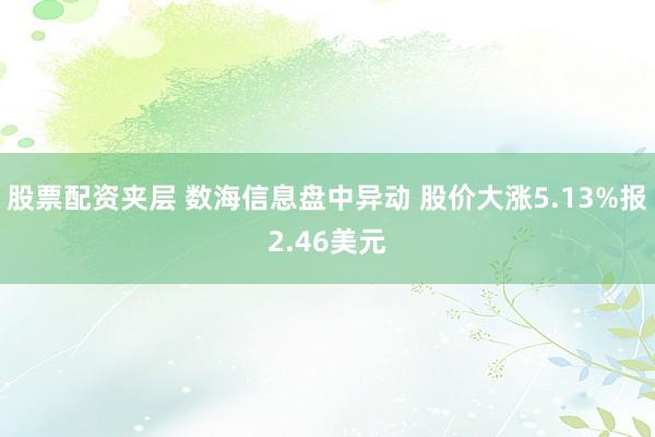 股票配资夹层 数海信息盘中异动 股价大涨5.13%报2.46美元