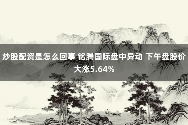 炒股配资是怎么回事 铭腾国际盘中异动 下午盘股价大涨5.64%