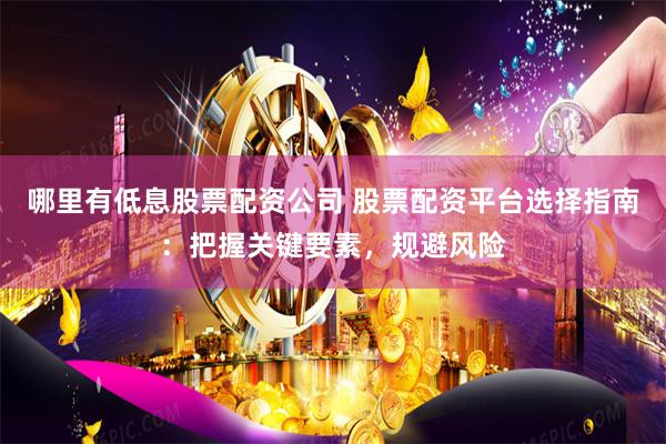 哪里有低息股票配资公司 股票配资平台选择指南：把握关键要素，规避风险